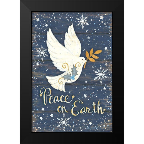 Peace on Earth Black Modern Wood Framed Art Print by Laponit, Annie