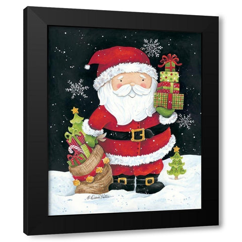 Santa Claus with Presents Black Modern Wood Framed Art Print by Kater, Diane