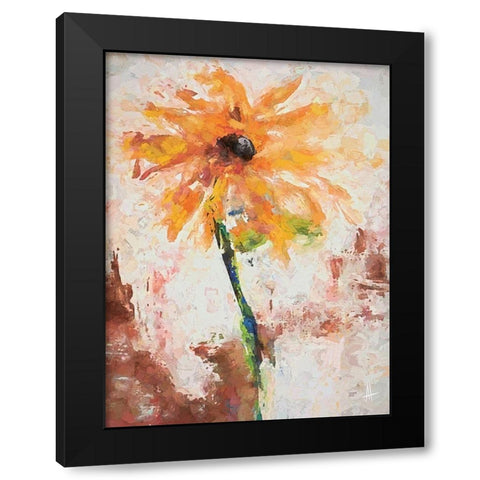 Lovely Yellow Black Modern Wood Framed Art Print by Thouthip, Anne