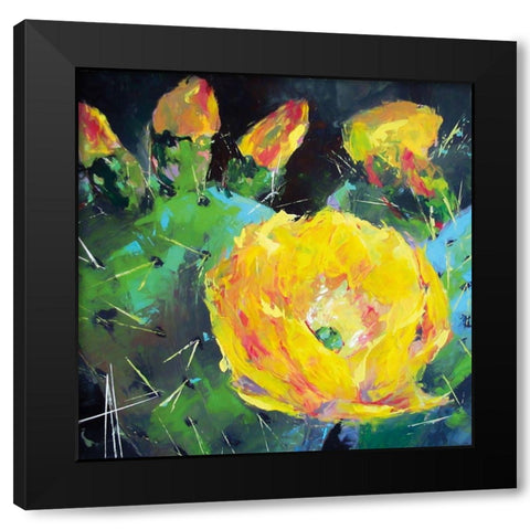 Prickly Pear Bloom Black Modern Wood Framed Art Print with Double Matting by Thouthip, Anne