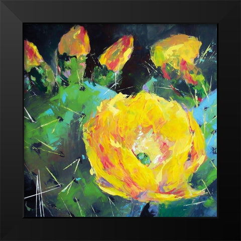 Prickly Pear Bloom Black Modern Wood Framed Art Print by Thouthip, Anne