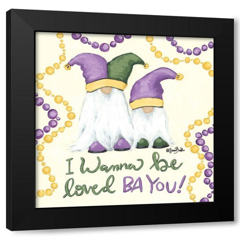Loved Ba You Black Modern Wood Framed Art Print by Baker, Sara