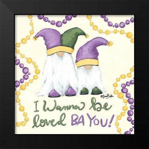 Loved Ba You Black Modern Wood Framed Art Print by Baker, Sara