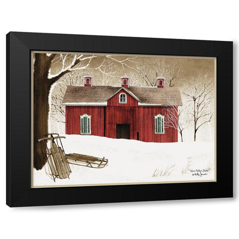 New Fallen Snow Black Modern Wood Framed Art Print by Jacobs, Billy