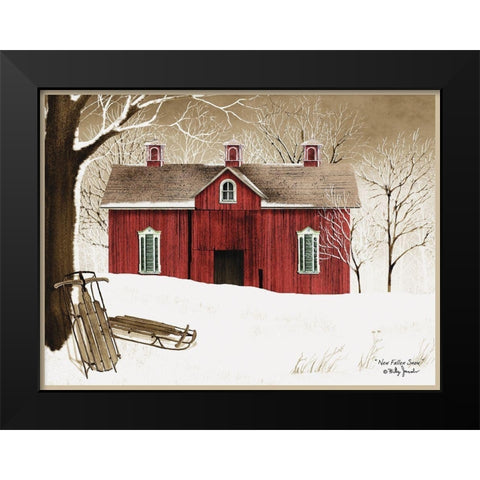 New Fallen Snow Black Modern Wood Framed Art Print by Jacobs, Billy