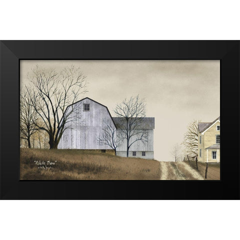 White Barn Black Modern Wood Framed Art Print by Jacobs, Billy
