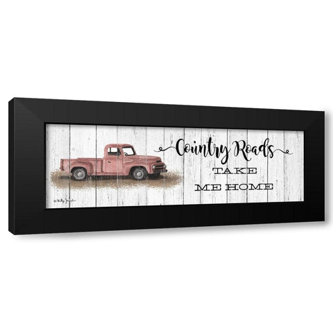 Country Roads Black Modern Wood Framed Art Print by Jacobs, Billy