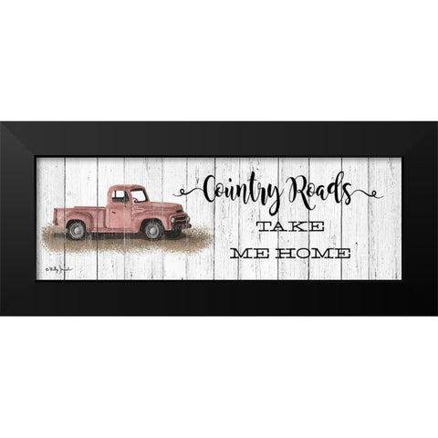 Country Roads Black Modern Wood Framed Art Print by Jacobs, Billy