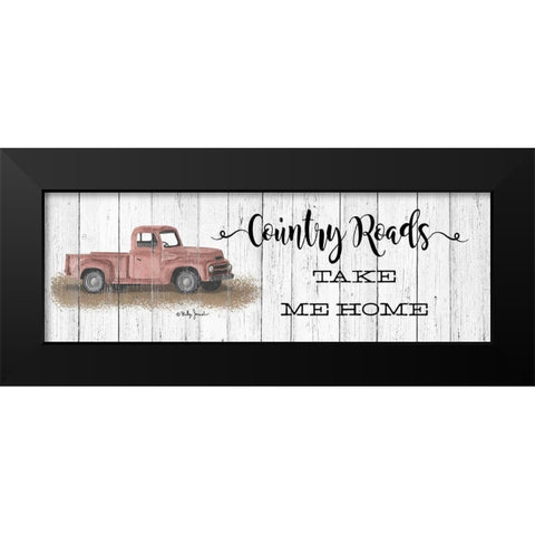 Country Roads Black Modern Wood Framed Art Print by Jacobs, Billy