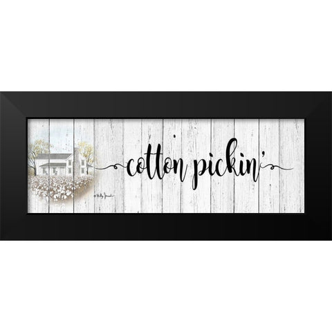 Cotton Pickin Black Modern Wood Framed Art Print by Jacobs, Billy