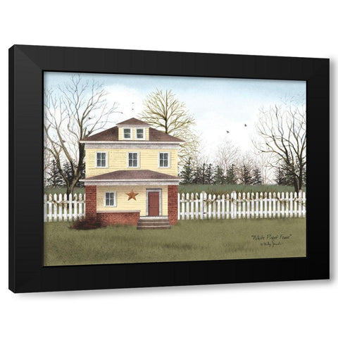 White Picket Fence Black Modern Wood Framed Art Print with Double Matting by Jacobs, Billy