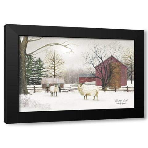 Winter Coat Black Modern Wood Framed Art Print by Jacobs, Billy