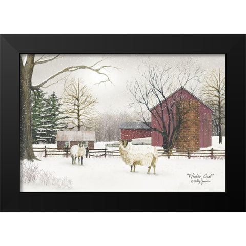 Winter Coat Black Modern Wood Framed Art Print by Jacobs, Billy