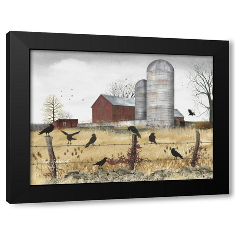 Fall Gathering Black Modern Wood Framed Art Print with Double Matting by Jacobs, Billy