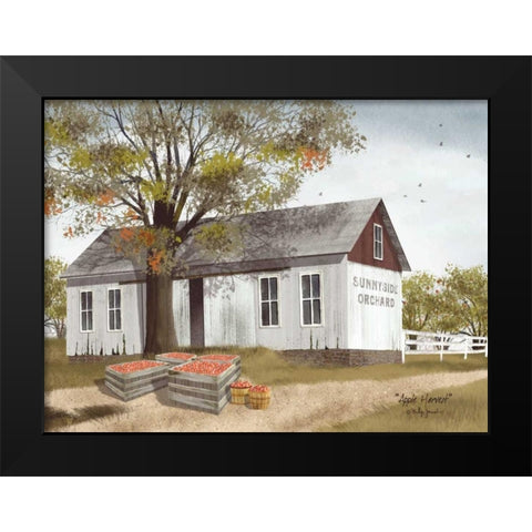 Apple Harvest Black Modern Wood Framed Art Print by Jacobs, Billy