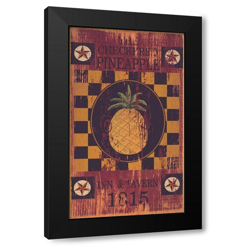 Checkered Pineapple Inn Black Modern Wood Framed Art Print with Double Matting by Jacobs, Billy