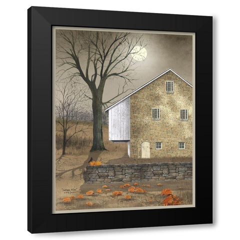 Autumn Moon Black Modern Wood Framed Art Print with Double Matting by Jacobs, Billy