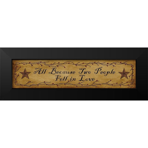 All Because Two People Black Modern Wood Framed Art Print by Jacobs, Billy