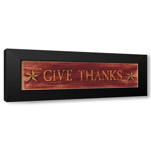 Give Thanks Black Modern Wood Framed Art Print by Jacobs, Billy
