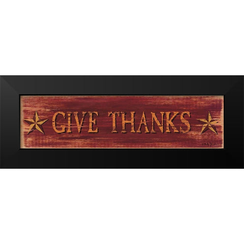 Give Thanks Black Modern Wood Framed Art Print by Jacobs, Billy