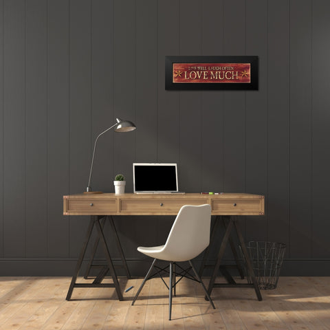 Live Well Laugh Often Black Modern Wood Framed Art Print by Jacobs, Billy