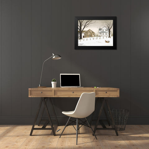 Home for Christmas Black Modern Wood Framed Art Print by Jacobs, Billy