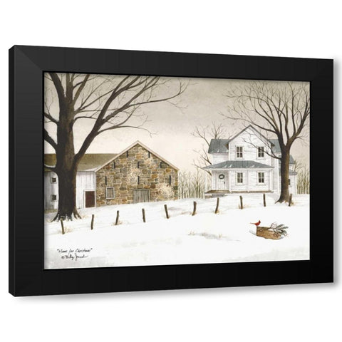 Home for Christmas Black Modern Wood Framed Art Print with Double Matting by Jacobs, Billy