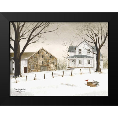 Home for Christmas Black Modern Wood Framed Art Print by Jacobs, Billy
