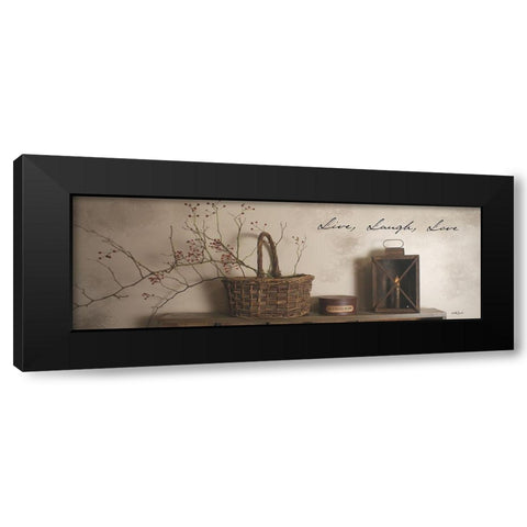 Live Laugh Love Black Modern Wood Framed Art Print with Double Matting by Jacobs, Billy