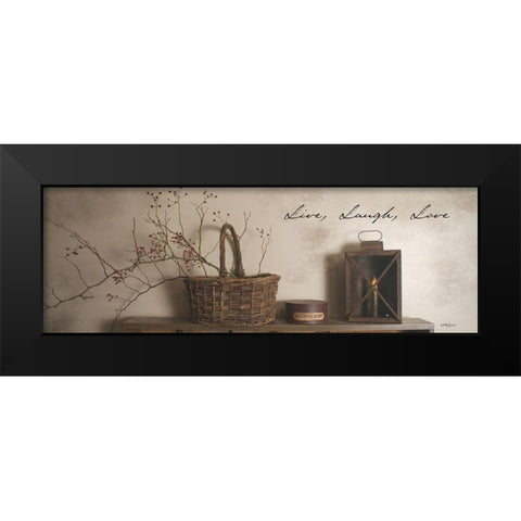 Live Laugh Love Black Modern Wood Framed Art Print by Jacobs, Billy
