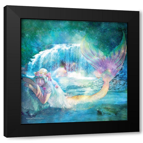 Woodland Cove Mermaid Black Modern Wood Framed Art Print with Double Matting by Bluebird Barn
