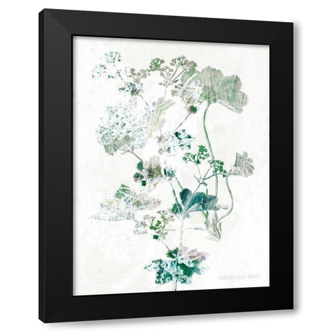 Geranium Botanical Black Modern Wood Framed Art Print with Double Matting by Bluebird Barn