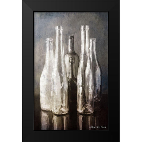 Grey Bottle Collection Black Modern Wood Framed Art Print by Bluebird Barn