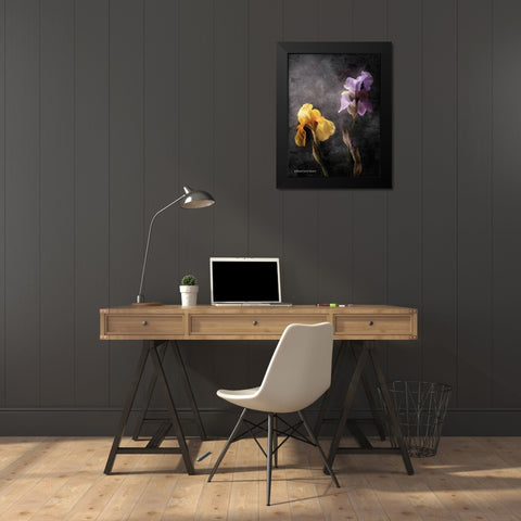 Contemporize Floral Iris Black Modern Wood Framed Art Print by Bluebird Barn