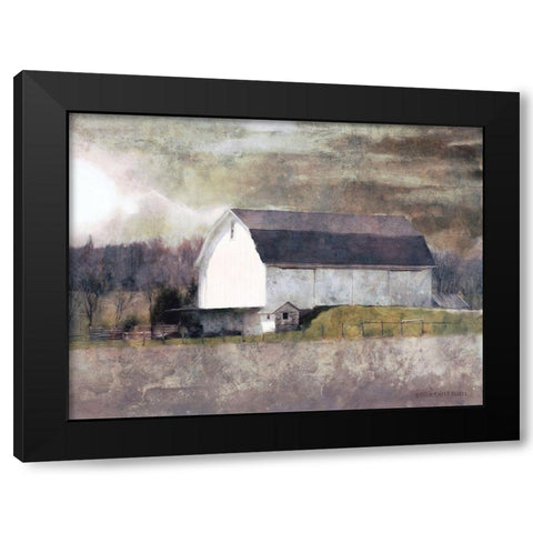 Rustic White Barn Scene I Black Modern Wood Framed Art Print by Bluebird Barn