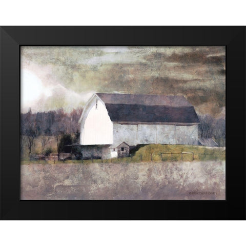 Rustic White Barn Scene I Black Modern Wood Framed Art Print by Bluebird Barn