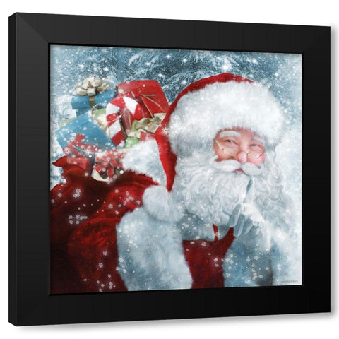 Santa Presents Black Modern Wood Framed Art Print by Bluebird Barn