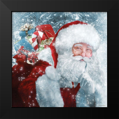 Santa Presents Black Modern Wood Framed Art Print by Bluebird Barn