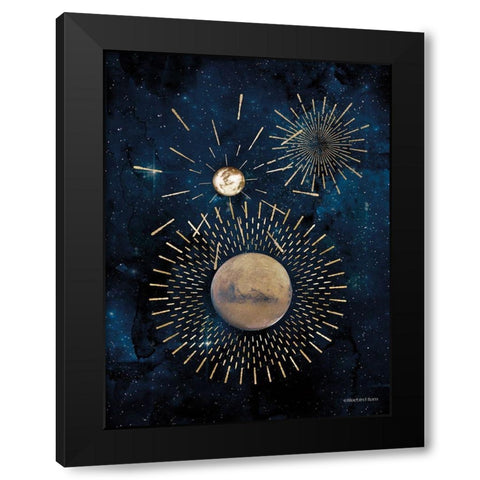 Gold Celestial Rays III Black Modern Wood Framed Art Print by Bluebird Barn