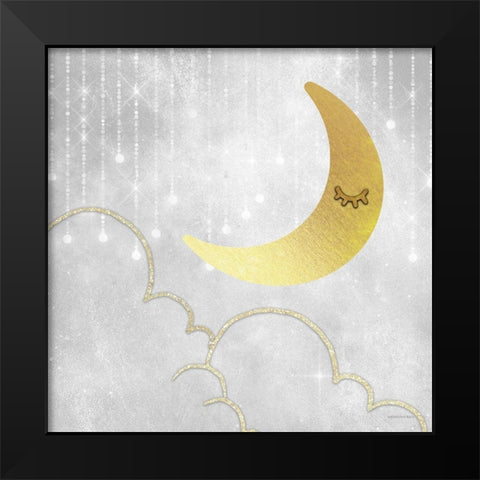 Gold Moon Black Modern Wood Framed Art Print by Bluebird Barn
