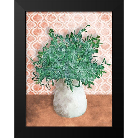 Terra Greenery Black Modern Wood Framed Art Print by Bluebird Barn