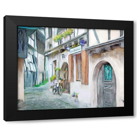 Alleyway Black Modern Wood Framed Art Print by Bluebird Barn