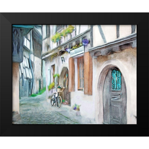 Alleyway Black Modern Wood Framed Art Print by Bluebird Barn