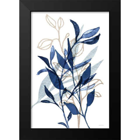 Botanical Blues I Black Modern Wood Framed Art Print by Bluebird Barn