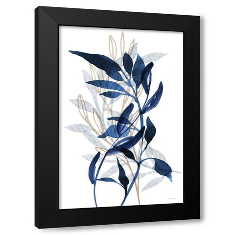 Botanical Blues II Black Modern Wood Framed Art Print by Bluebird Barn