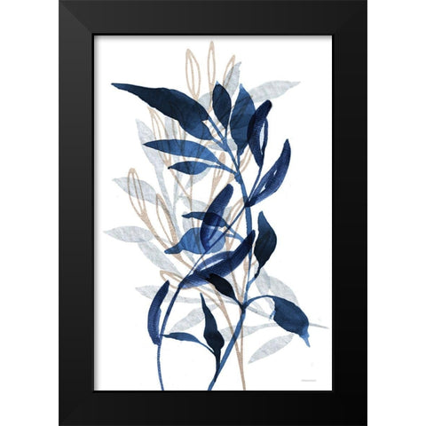 Botanical Blues II Black Modern Wood Framed Art Print by Bluebird Barn
