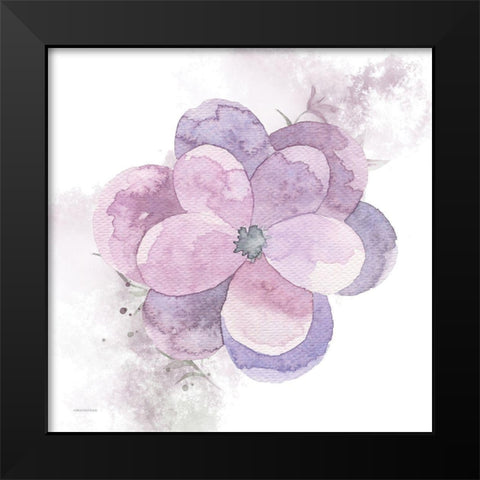 Cottage Pansy Black Modern Wood Framed Art Print by Bluebird Barn