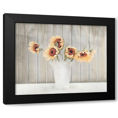Country Sunflower Vase Black Modern Wood Framed Art Print with Double Matting by Bluebird Barn