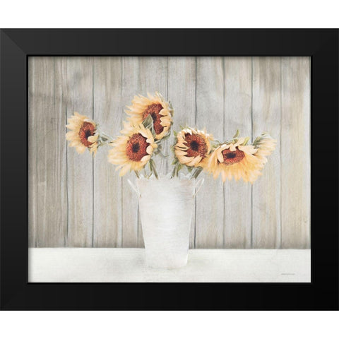 Country Sunflower Vase Black Modern Wood Framed Art Print by Bluebird Barn