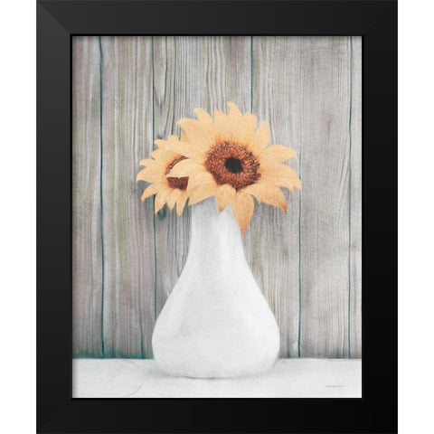 Farmhouse Sunflowers Black Modern Wood Framed Art Print by Bluebird Barn